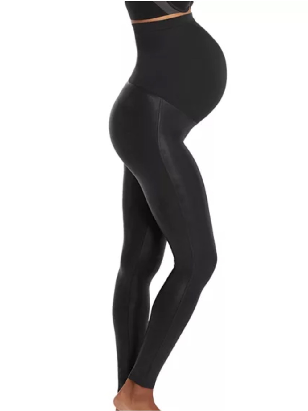 NWT SPANX Mama Maternity Faux Leather Leggings Large